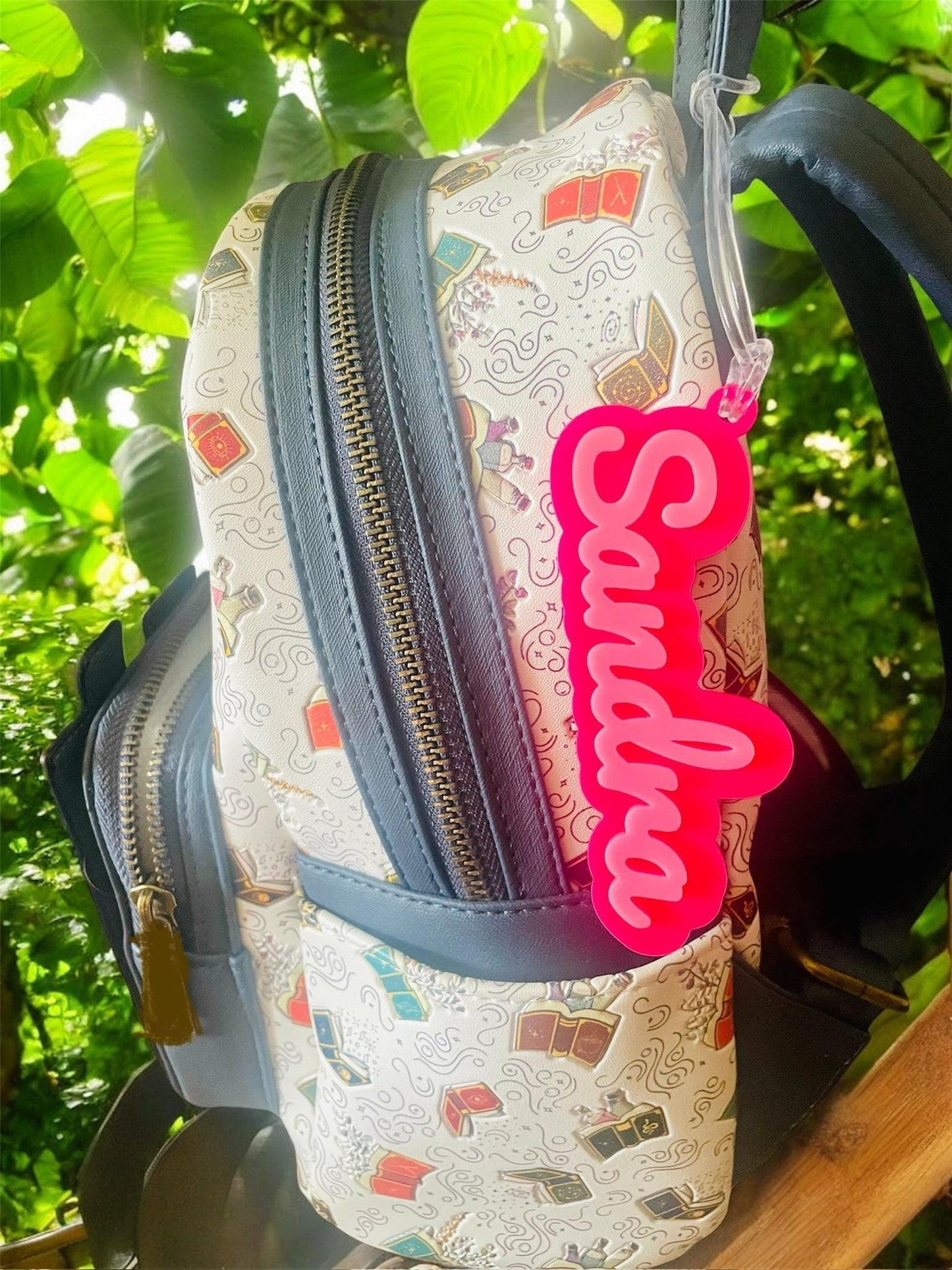 Personalized Name Tag for Backpack, Custom Name Tag for School bag, Glitter Acrylic Name Plate, ID tag for Sport Event, Tag for Luggage