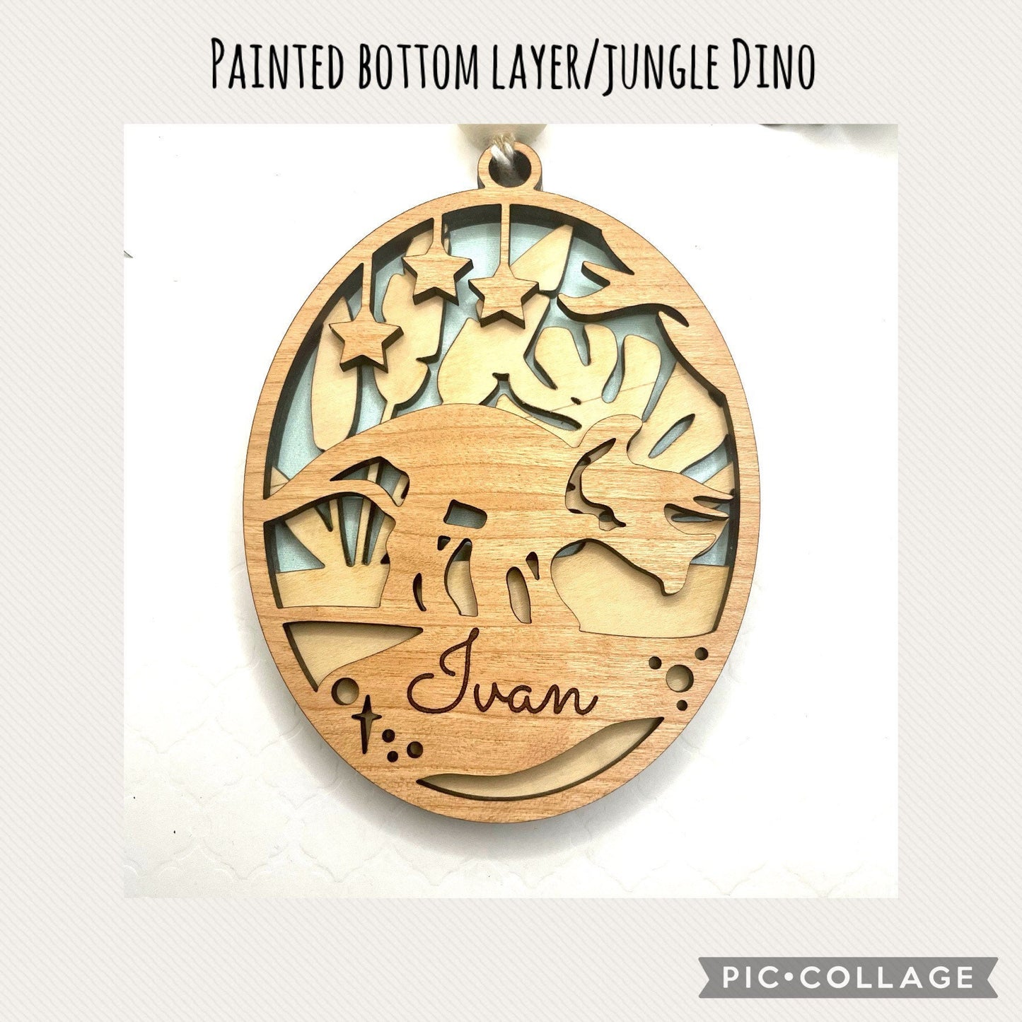 Personalized Ornament, Dinosaur Engraved Ornament, Holiday Decor, Dinosaur Gift for son, Dinosaur Gift for daughter, Family Keepsake