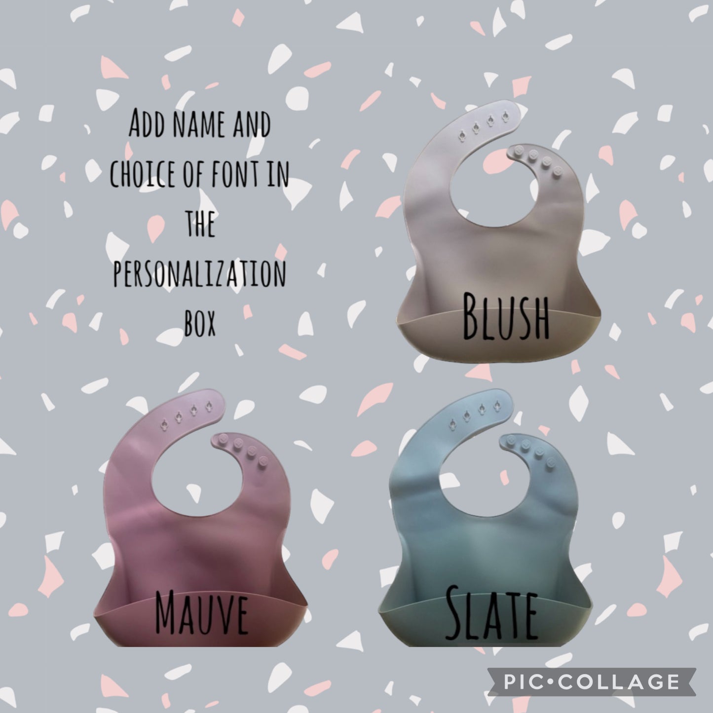 Personalized Silicone Bib for baby, Engraved Adjustable Bib, Bib for toddler, Gift for New Mom, Custom Bib for Daycare, Gift for Baby Shower