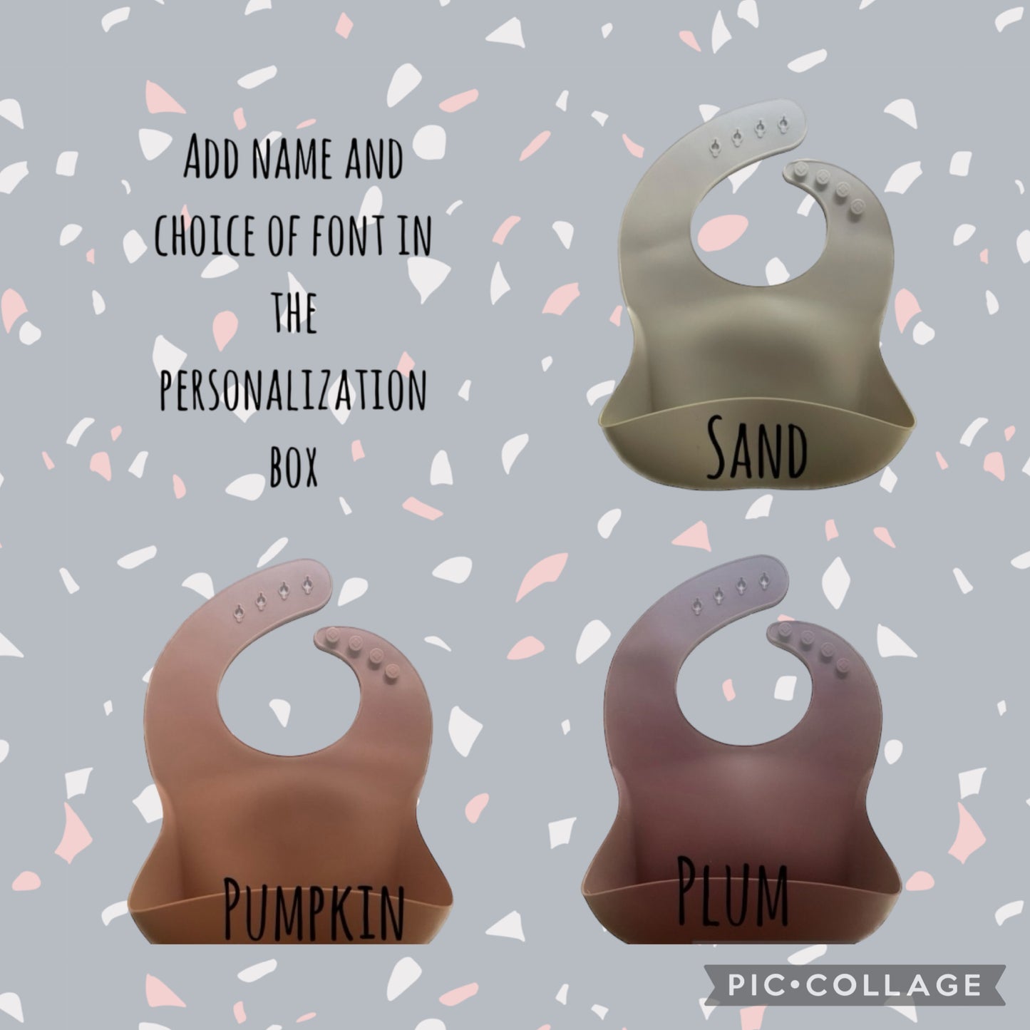 Personalized Silicone Bib for baby, Engraved Adjustable Bib, Bib for toddler, Gift for New Mom, Custom Bib for Daycare, Gift for Baby Shower