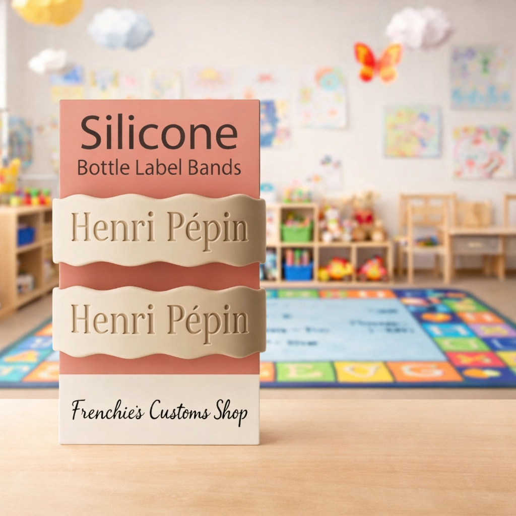 Personalized Engraved Silicone Bottle Label, Reusable Band and Eco Friendly-Pack of 2