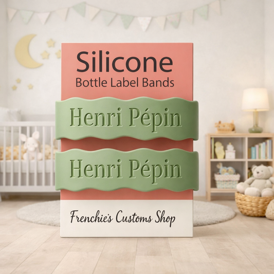 Personalized Engraved Silicone Bottle Label, Reusable Band and Eco Friendly-Pack of 2