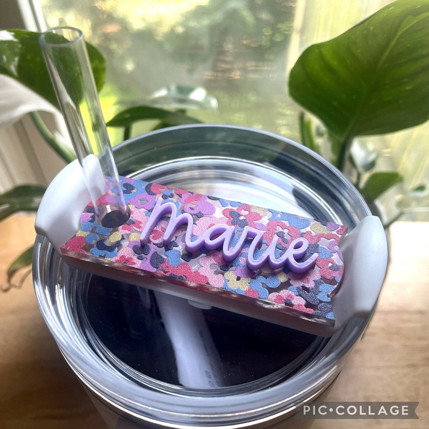 Personalized Name Tag for Stanley 40oz Tumbler, Custom Lid name tag, Glitter Acrylic Name Plate, Christmas Gift for Girlfriend, Tumbler Accessory