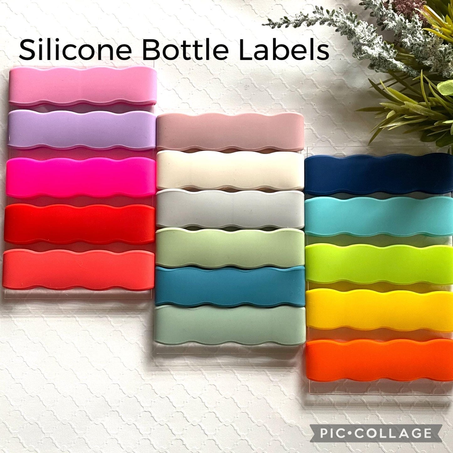 Pack of 4 Bottle Personalized bands, Silicone Label, Water Bottle Label, Reusable label , Engraved Cup Label, School Label, Daycare Label