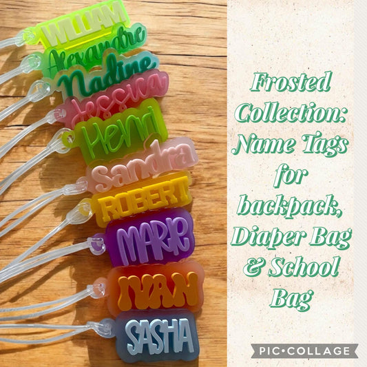 Personalized Acrylic Name Tag: Custom Backpack Keychain