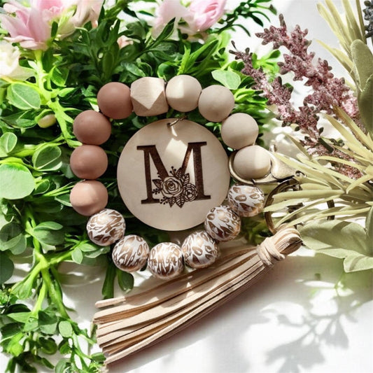 Personalized Wristlet Keychain, Engraved Keychain, Monogram  Keychain, Bracelet Keychain, Gift for Her, Gift for Mom, Mama Keychain, Leopard