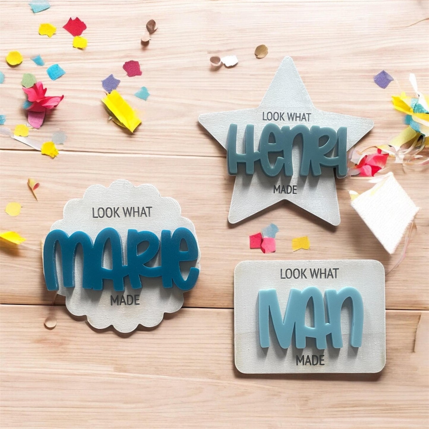 Kids Artwork Display Magnet | Personalized Name Magnet | Wood & Acrylic Fridge Magnet | Gift for Parents, Grandparents, Teachers