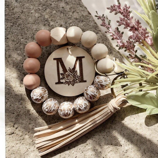 Personalized Wristlet Keychain, Engraved Keychain, Monogram  Keychain, Bracelet Keychain, Gift for Her, Gift for Mom, Mama Keychain, Leopard