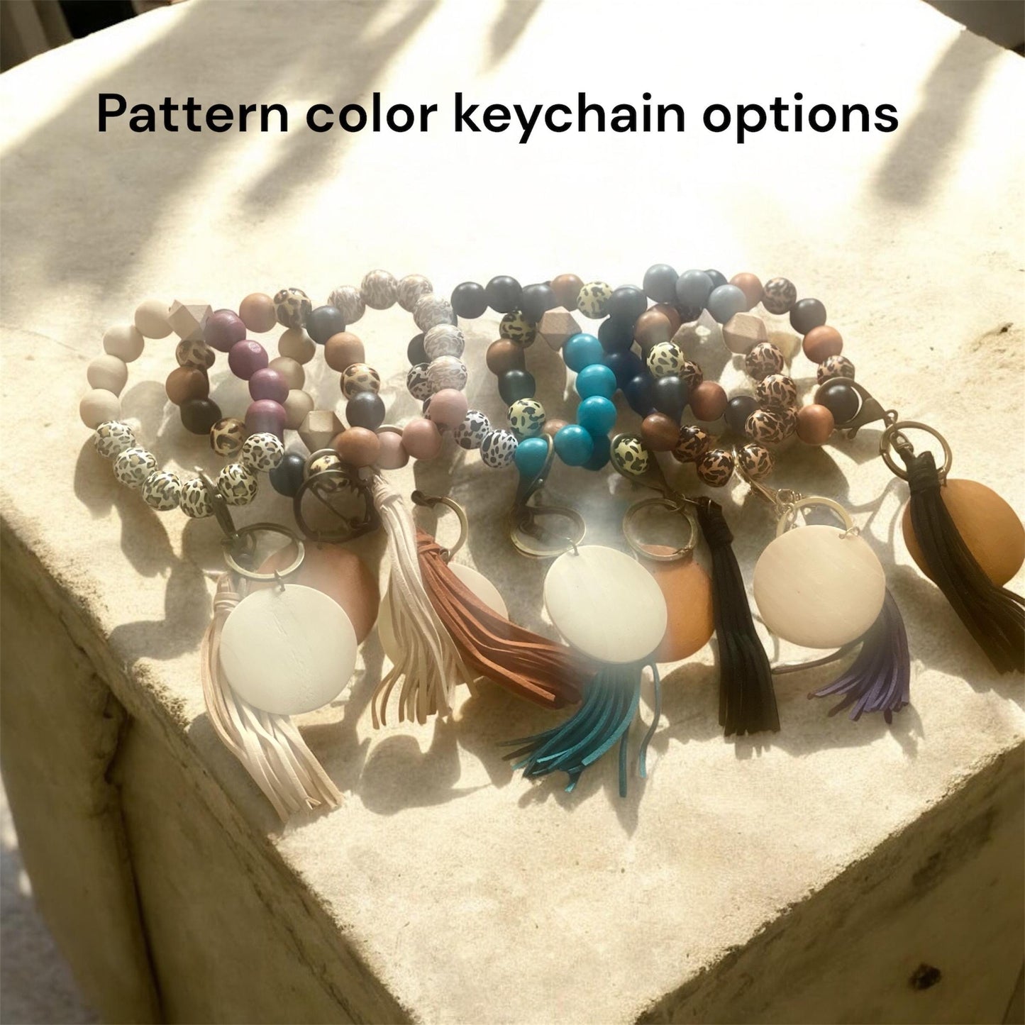 Personalized Wristlet Keychain – Leopard & Floral Gift for Mom