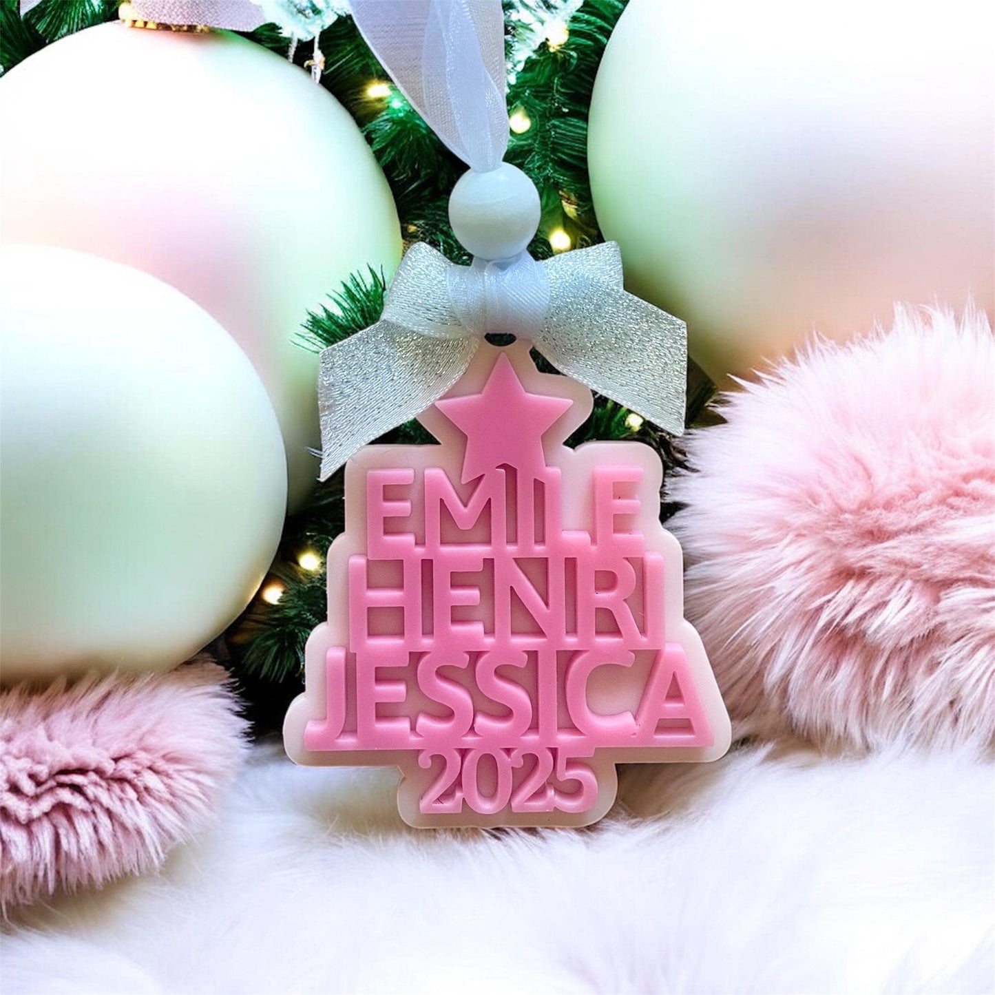 Personalized Engraved Ornament, Wood Ornament, Holiday Decor, Family Ornament, Christmas family ornament up to 10 people