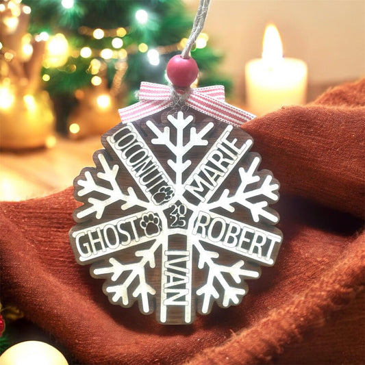 Personalized Engraved Ornament, Wood Ornament, Holiday Decor, Family Ornament