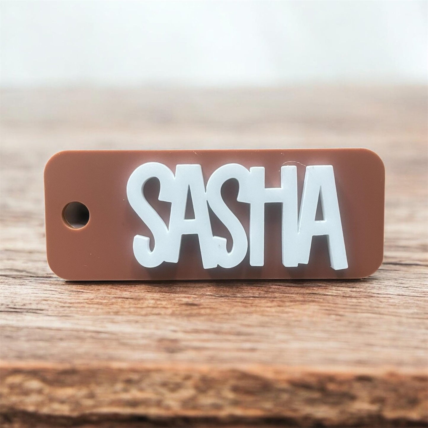 Personalized earth tone Kids Name Tag for Backpack | Custom Acrylic Bag Tag | School Backpack Name Tag | Back to School Gift | Name Keychain