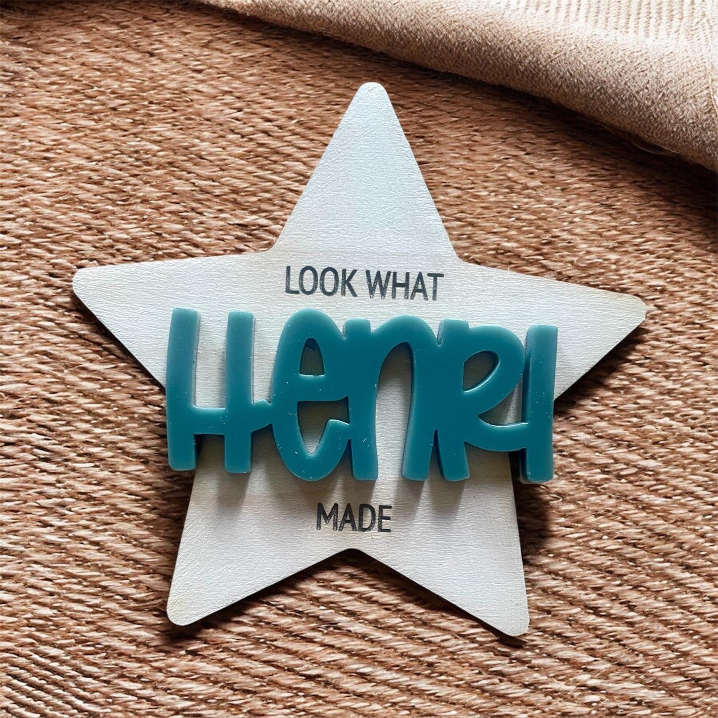 Personalized Kids Artwork Magnet | Custom Name Fridge Magnet in Maple Wood & Acrylic Child Art Display Keepsake