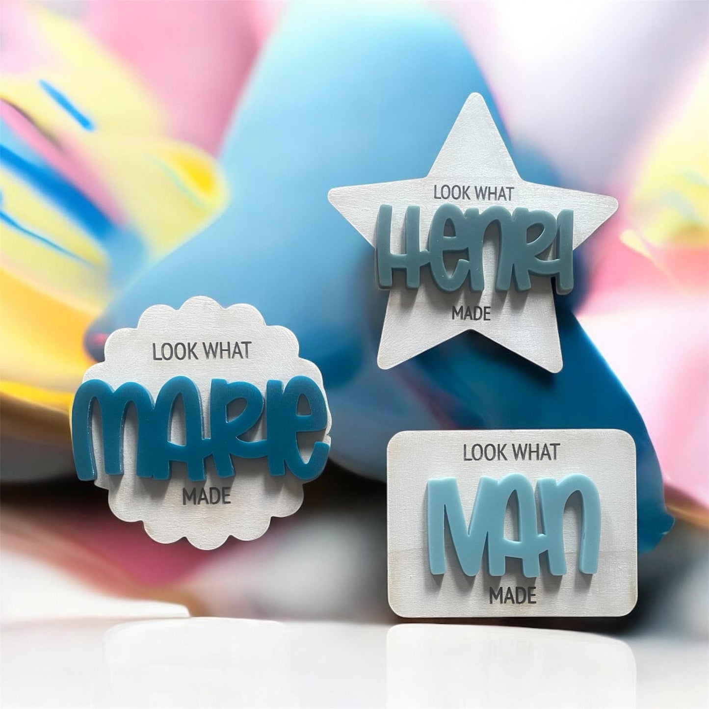 Kids Artwork Display Magnet | Personalized Name Magnet | Wood & Acrylic Fridge Magnet | Gift for Parents, Grandparents, Teachers