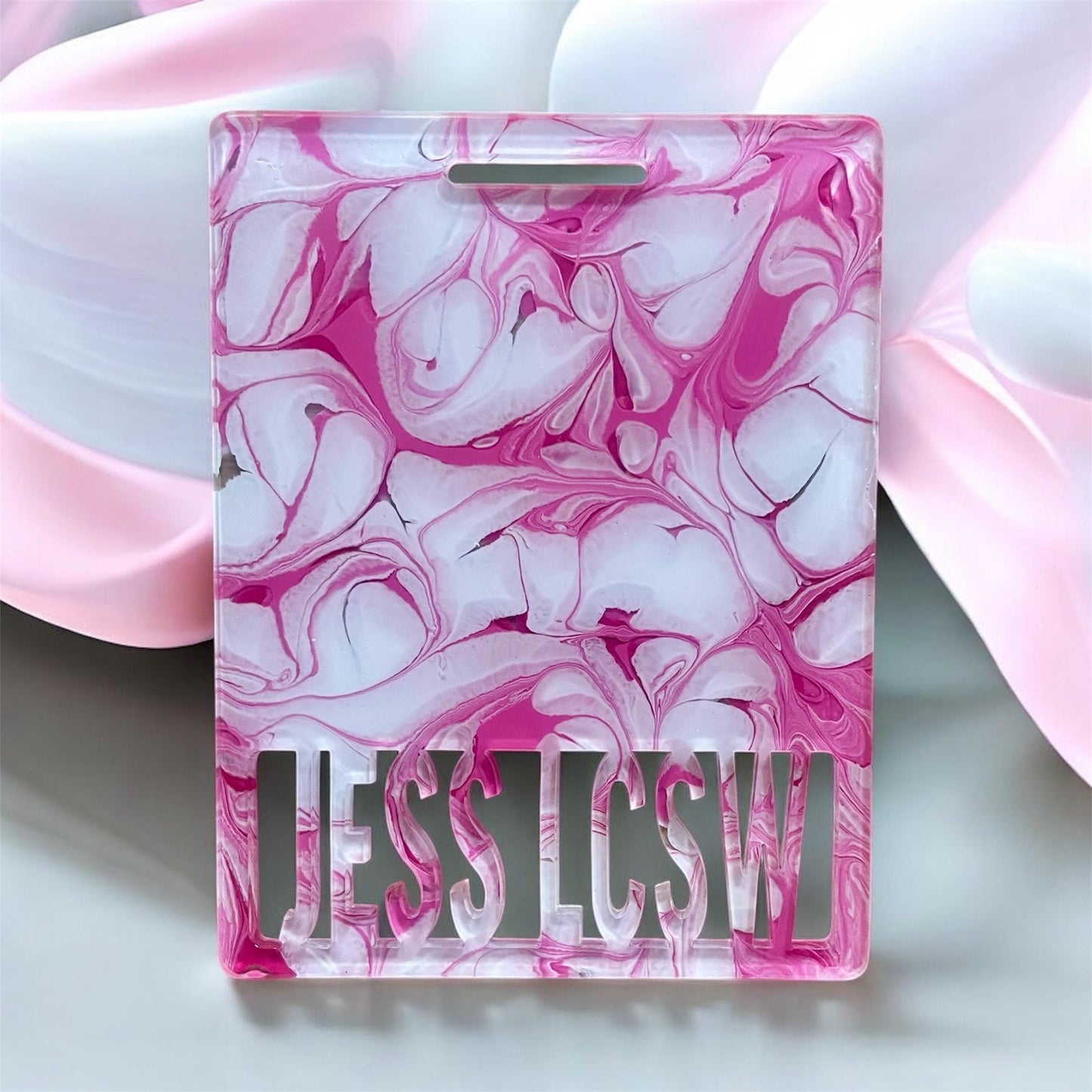 Personalized Nurse Badge Holder | Custom Acrylic ID Holder | Durable Work Name Tag | Nurse Gift | Hospital Staff Badge | Hospital Worker ID