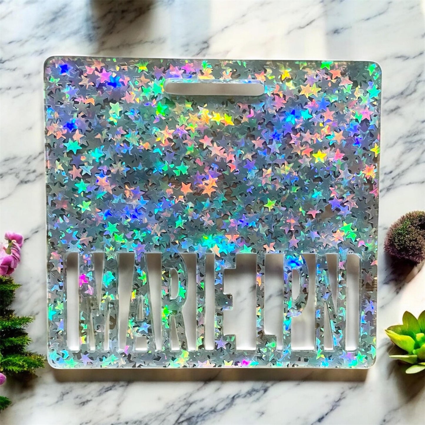 Personalized Nurse Badge Holder | Custom Acrylic ID Holder | Durable Work Name Tag | Nurse Gift | Hospital Staff Badge | Hospital Worker ID