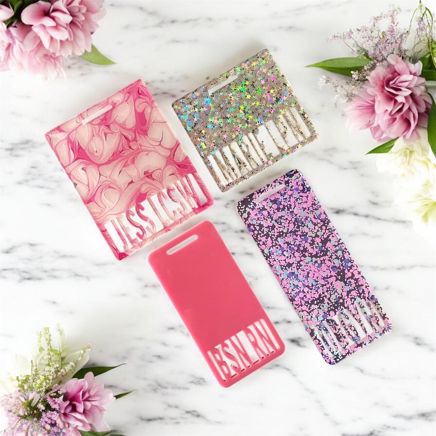 Personalized Nurse Badge Holder | Custom Acrylic ID Holder | Durable Work Name Tag | Nurse Gift | Hospital Staff Badge | Hospital Worker ID