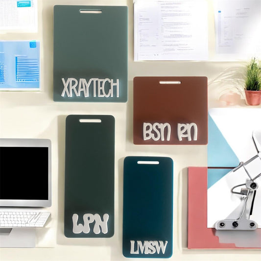 Personalized Nurse Badge Holder | Custom Acrylic ID Holder | Durable Work Name Tag | Nurse Gift | Hospital Staff Badge | Hospital Worker ID