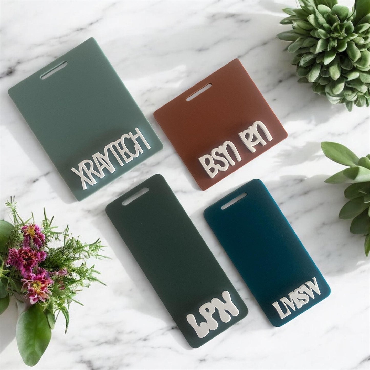 Personalized Nurse Badge Holder | Custom Acrylic ID Holder | Durable Work Name Tag | Nurse Gift | Hospital Staff Badge | Hospital Worker ID