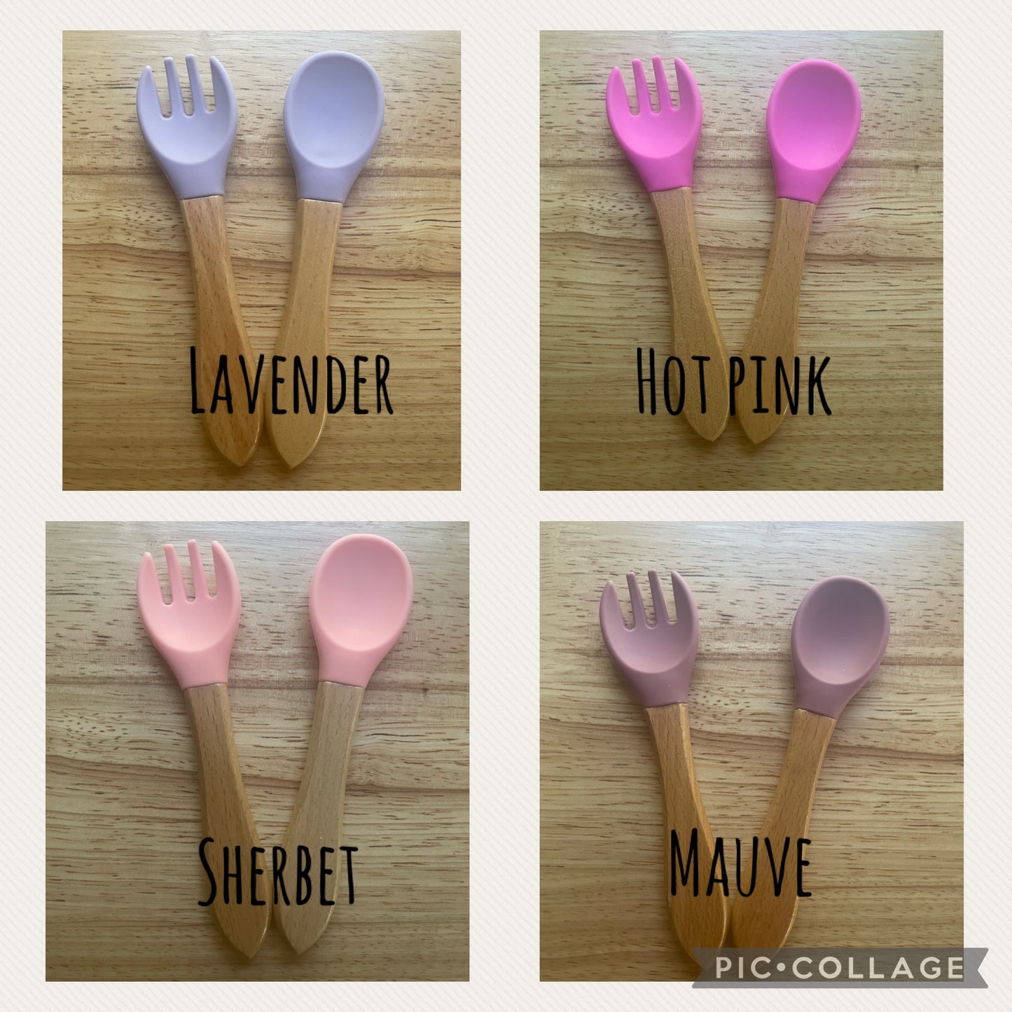 Personalized Silicone and Wood utensil set for baby, Engraved first utensil set for toddler, Gift for New Mom, Gift for Baby Shower