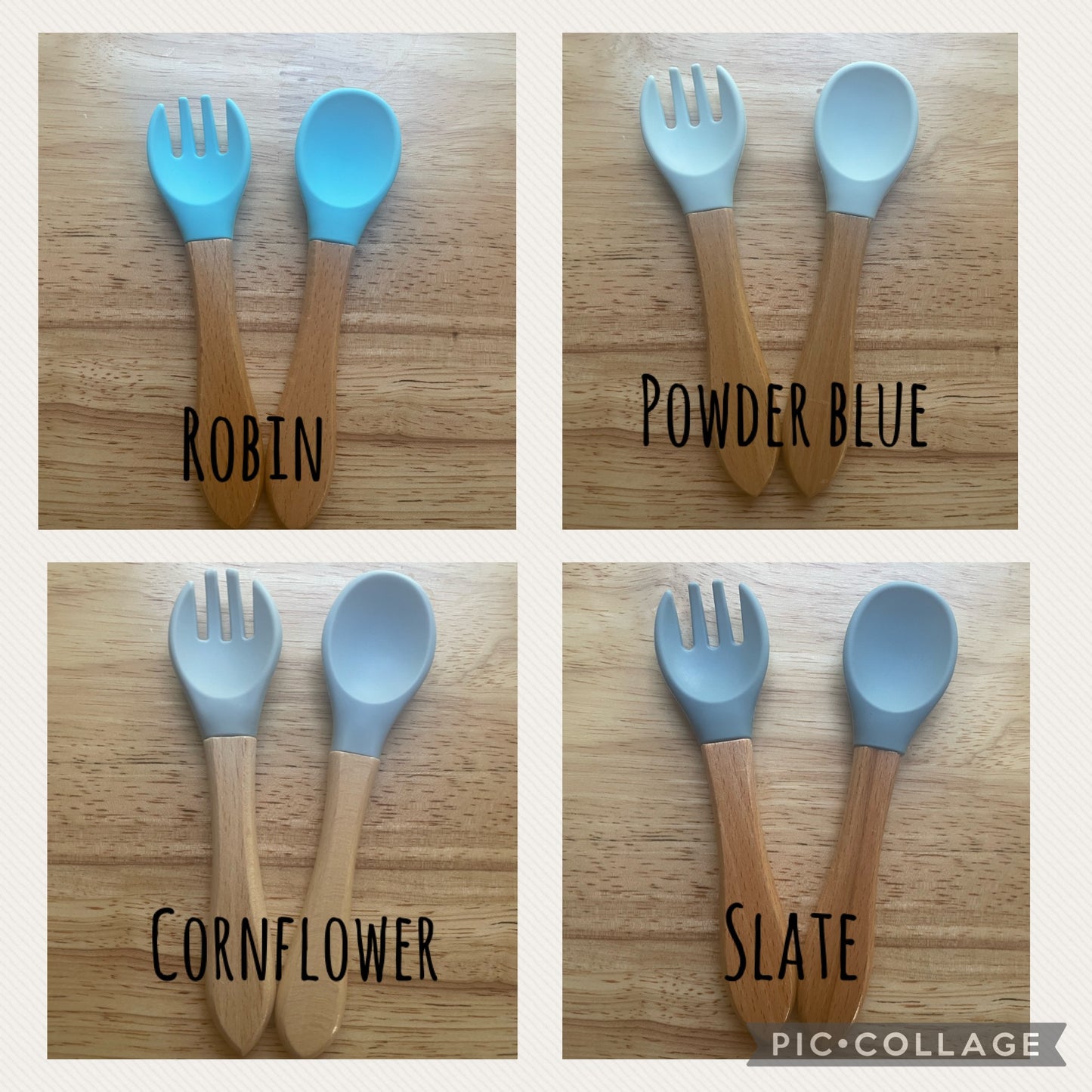 Personalized Silicone and Wood utensil set for baby, Engraved first utensil set for toddler, Gift for New Mom, Gift for Baby Shower