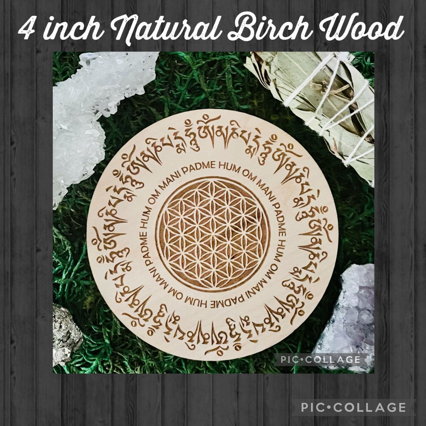 Laser Engraved Flower of Life Board, Chakra Mat,Meditation Tool, Altar Décor, Dowsing, Sacred Geometry, Crystal Grid,Mystical Gift