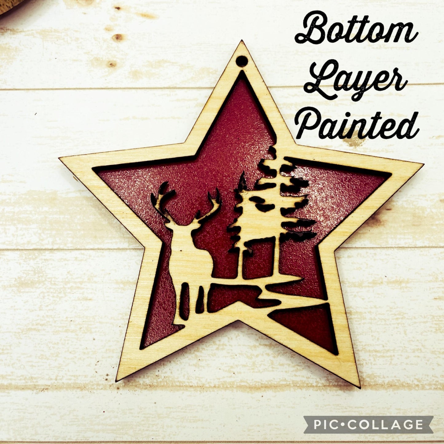 Engraved Wood Ornament, Reindeer Ornament, Farmhouse Ornament, 2021 Ornament, Wildlife Ornament, Christmas Ornament