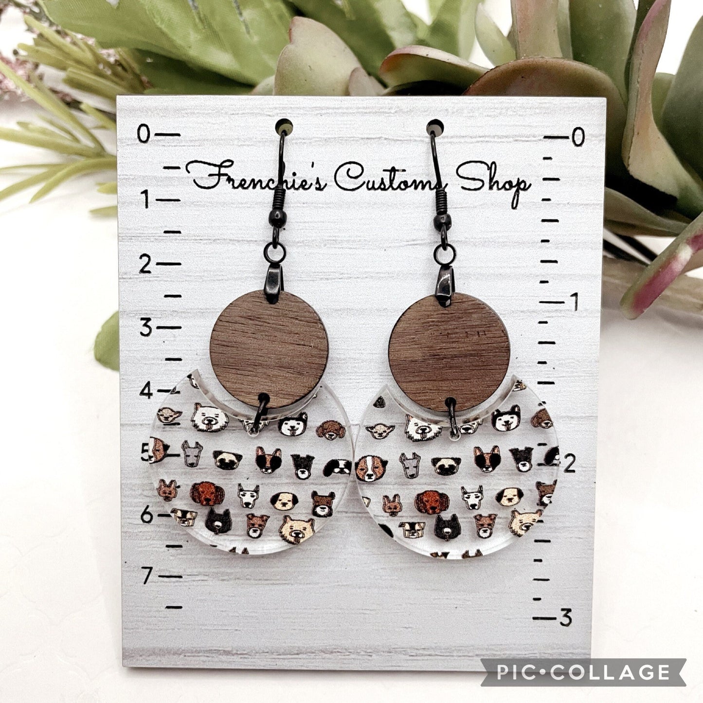 Wood Dangle Earrings, Animal Lovers Earrings, Dog Earrings Dangle, Pet Jewelry, Gift under 20