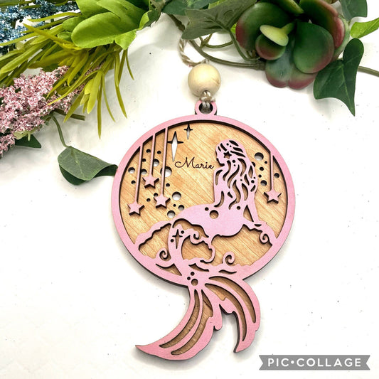 Personalized Ornament, Mermaid Engraved Ornament, Holiday Decor, Mermaid Gift for girl, Mermaid Gift for daughter, Family Keepsake