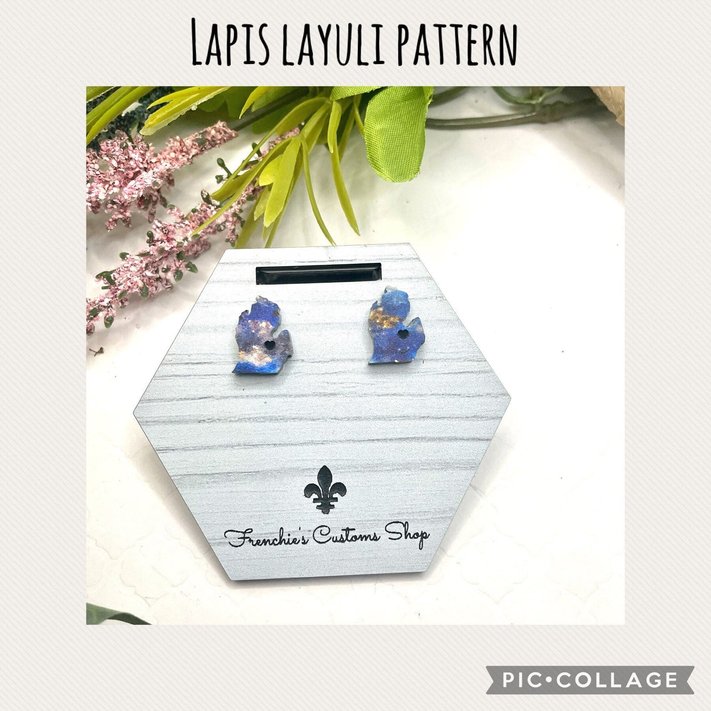 Wood Stud Earrings, Farmhouse stud earrings, Michigan earrings, State earrings, Michigan Lover earrings, Patriotic Jewelry, Gift for mom