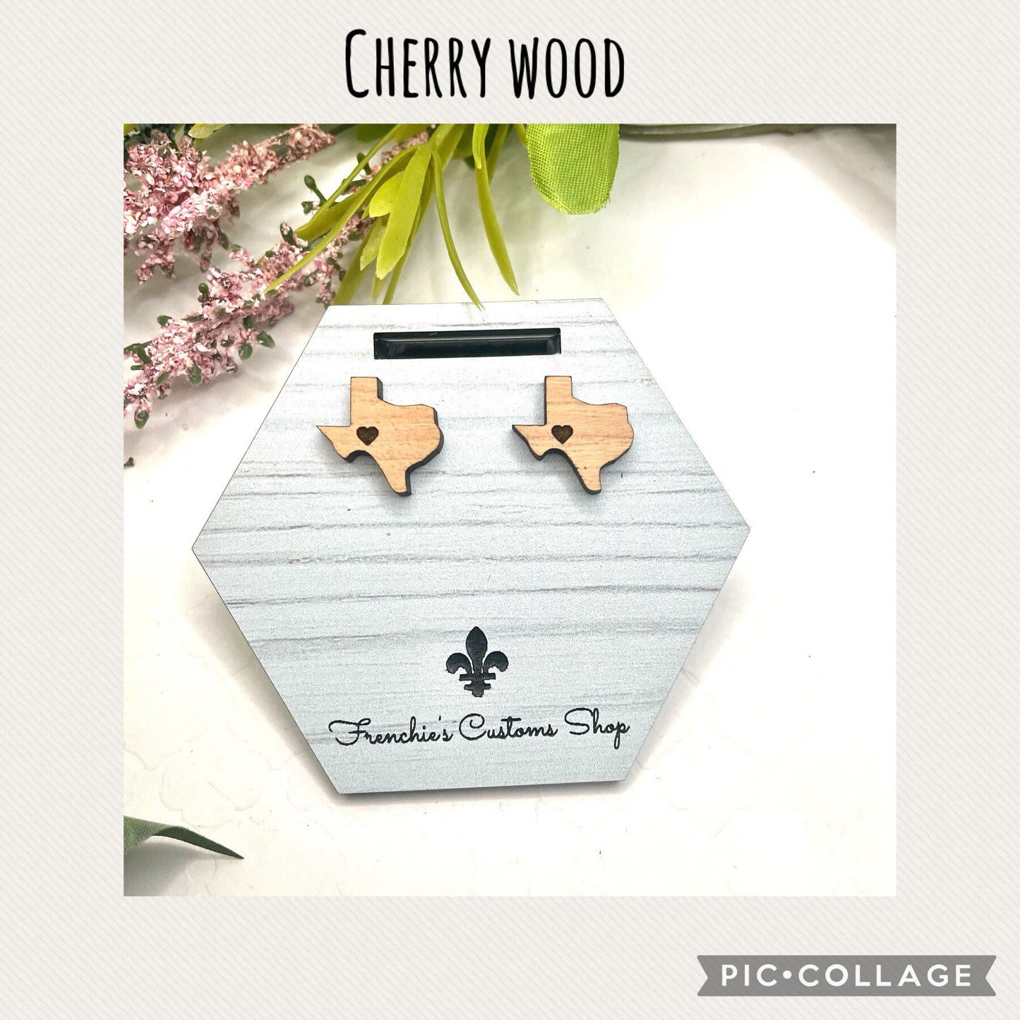 Wood Stud Earrings, Farmhouse stud earrings, Michigan earrings, State earrings, Michigan Lover earrings, Patriotic Jewelry, Gift for mom