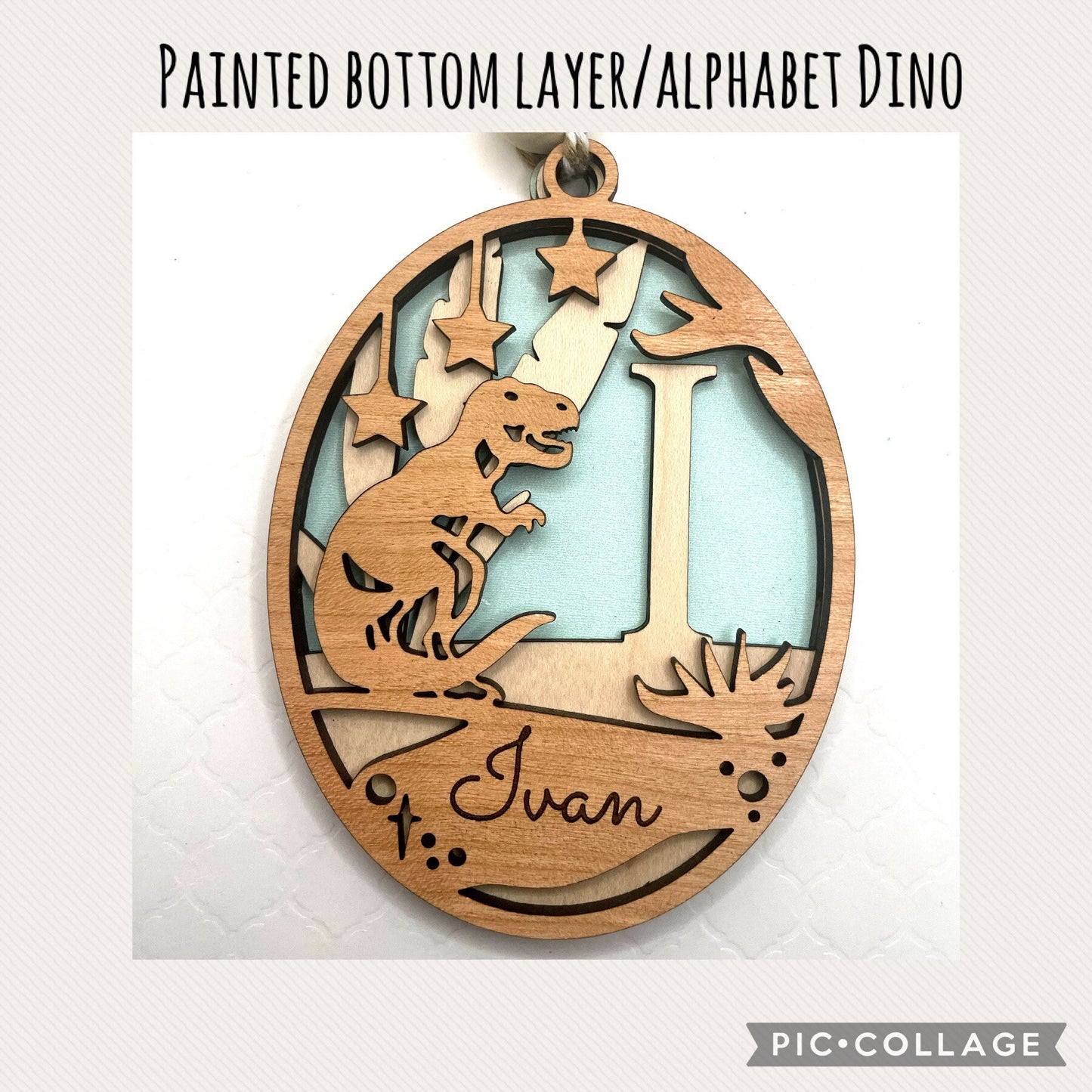 Personalized Ornament, Dinosaur Engraved Ornament, Holiday Decor, Dinosaur Gift for son, Dinosaur Gift for daughter, Family Keepsake