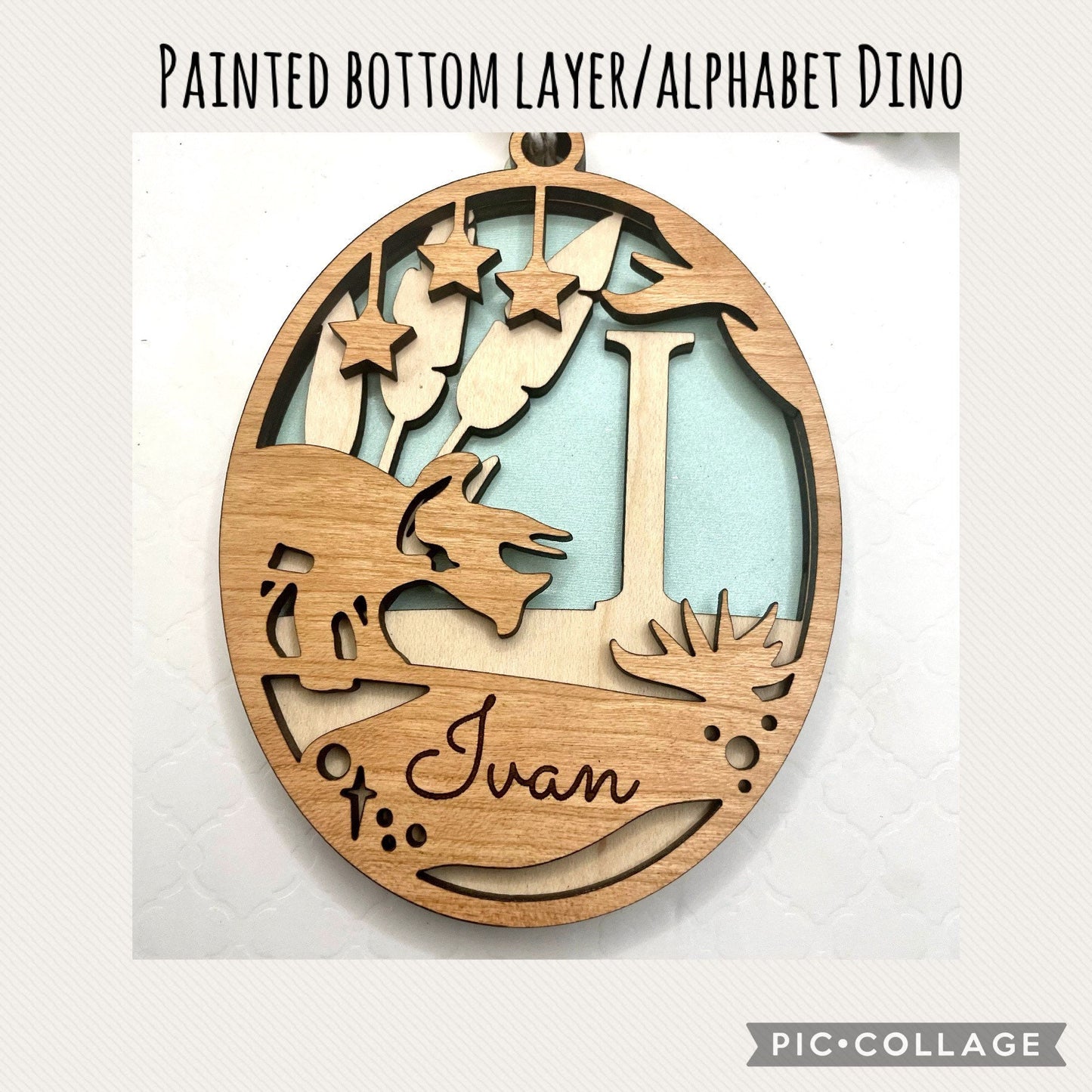 Personalized Ornament, Dinosaur Engraved Ornament, Holiday Decor, Dinosaur Gift for son, Dinosaur Gift for daughter, Family Keepsake