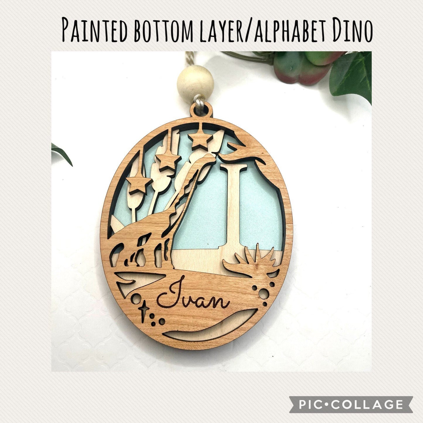 Personalized Ornament, Dinosaur Engraved Ornament, Holiday Decor, Dinosaur Gift for son, Dinosaur Gift for daughter, Family Keepsake