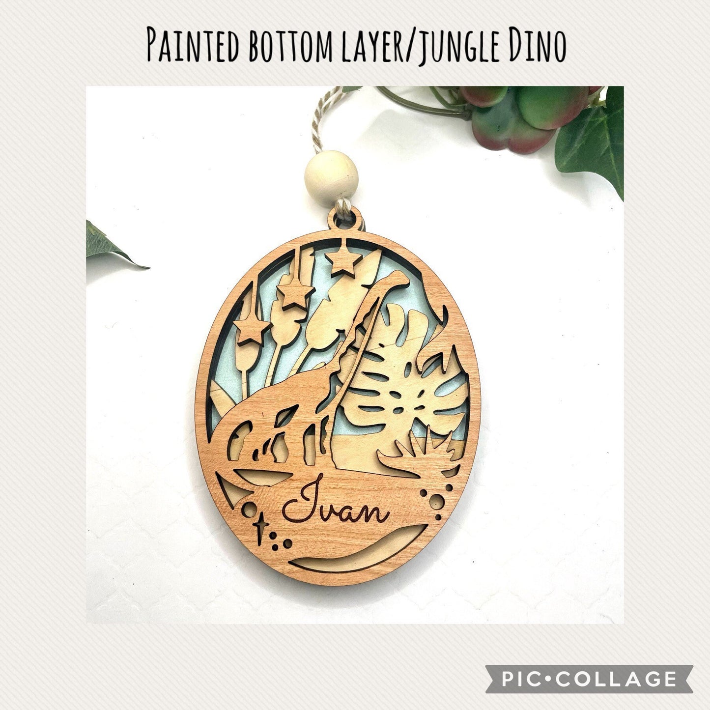 Personalized Ornament, Dinosaur Engraved Ornament, Holiday Decor, Dinosaur Gift for son, Dinosaur Gift for daughter, Family Keepsake