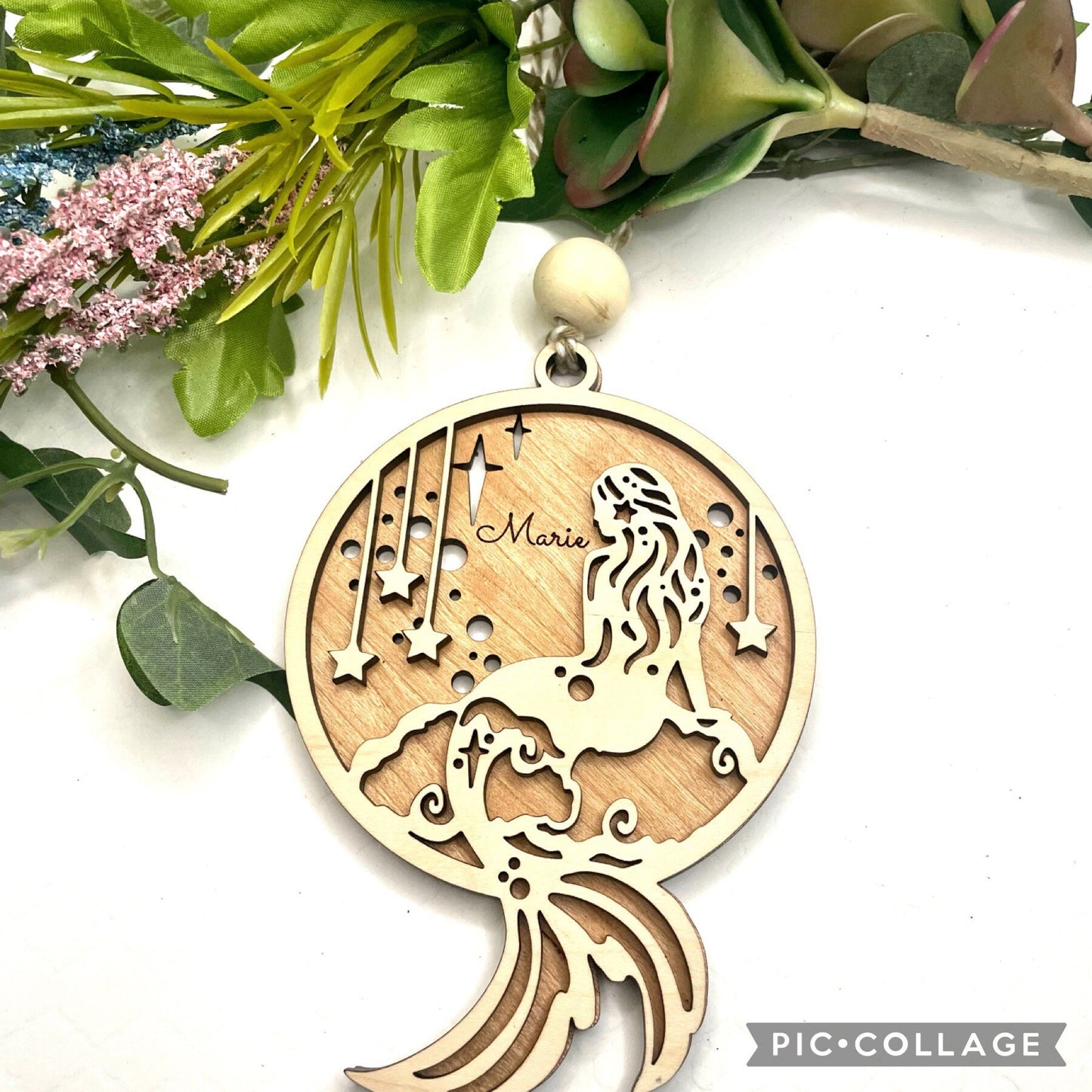 Personalized Ornament, Mermaid Engraved Ornament, Holiday Decor, Mermaid Gift for girl, Mermaid Gift for daughter, Family Keepsake