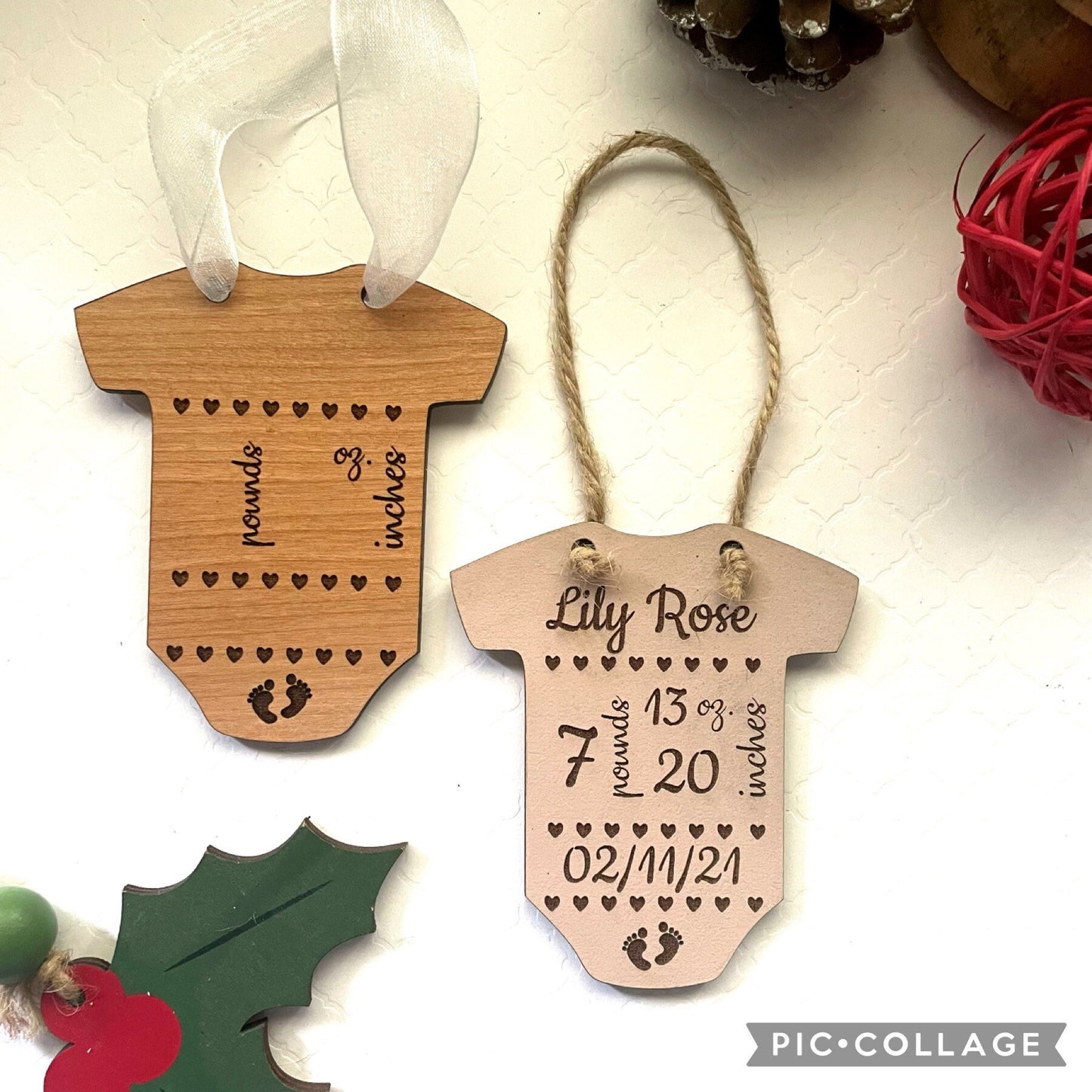 Birth Stats Ornament, New Baby Ornament, First Christmas Ornament, New Baby Keepsake, Engraved Ornament, Baby Announcement