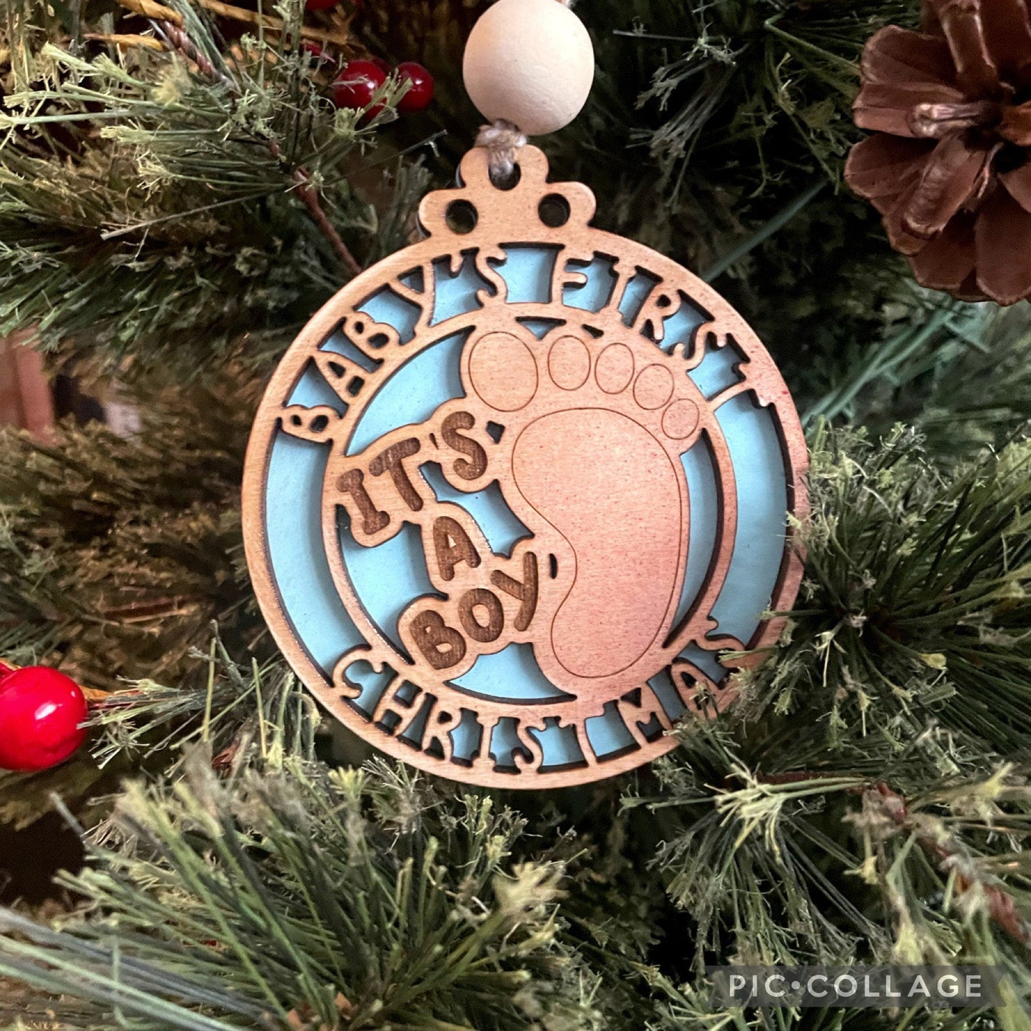 New Baby Ornament, It’s a Boy, It’s a Girl, First Christmas Ornament, New Baby Keepsake, Engraved Ornament, Baby Announcement