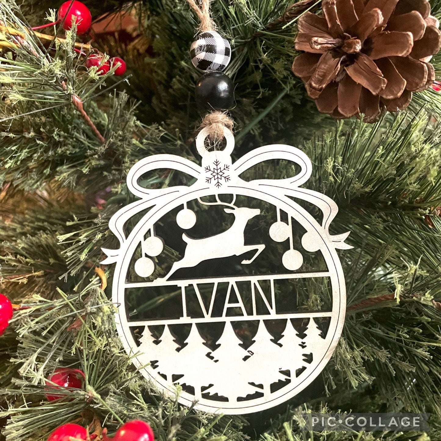 Personalized Ornament, Wooden Ornament, Farmhouse Decor, Christmas Ornament, Family Keepsake, Family Ornament, Christmas Gift