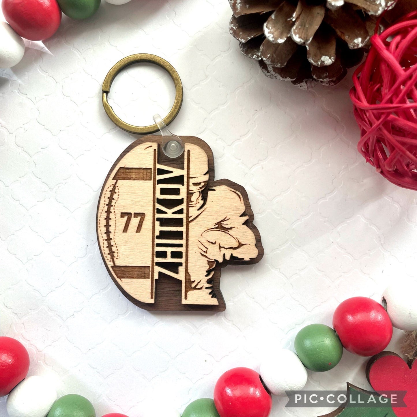 Engraved Keychain , Personalized Football Keychain, Football Mom Gift, Football Dad Gift, Sport Lovers, Gift for Her, Gift for Him