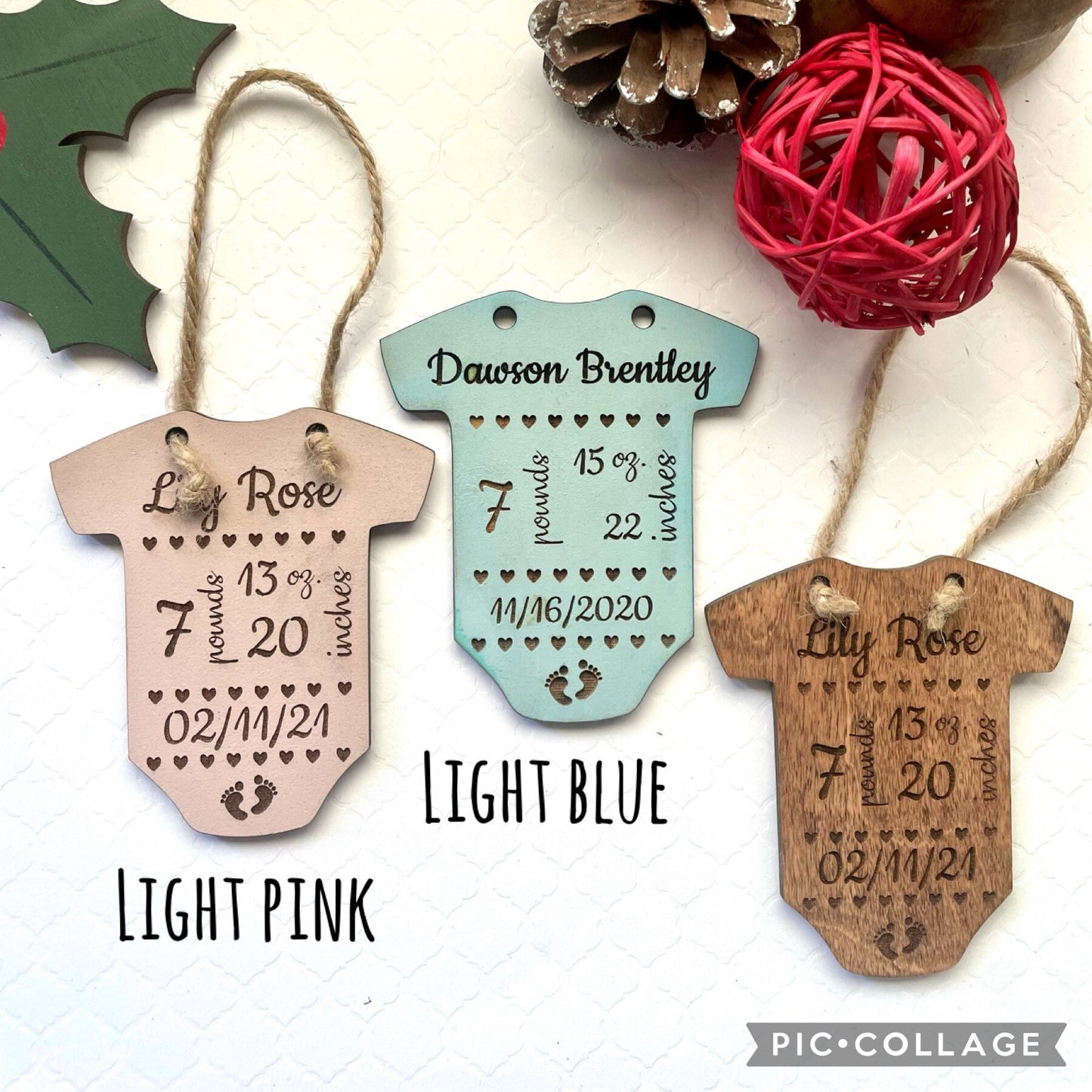 Birth Stats Ornament, New Baby Ornament, First Christmas Ornament, New Baby Keepsake, Engraved Ornament, Baby Announcement