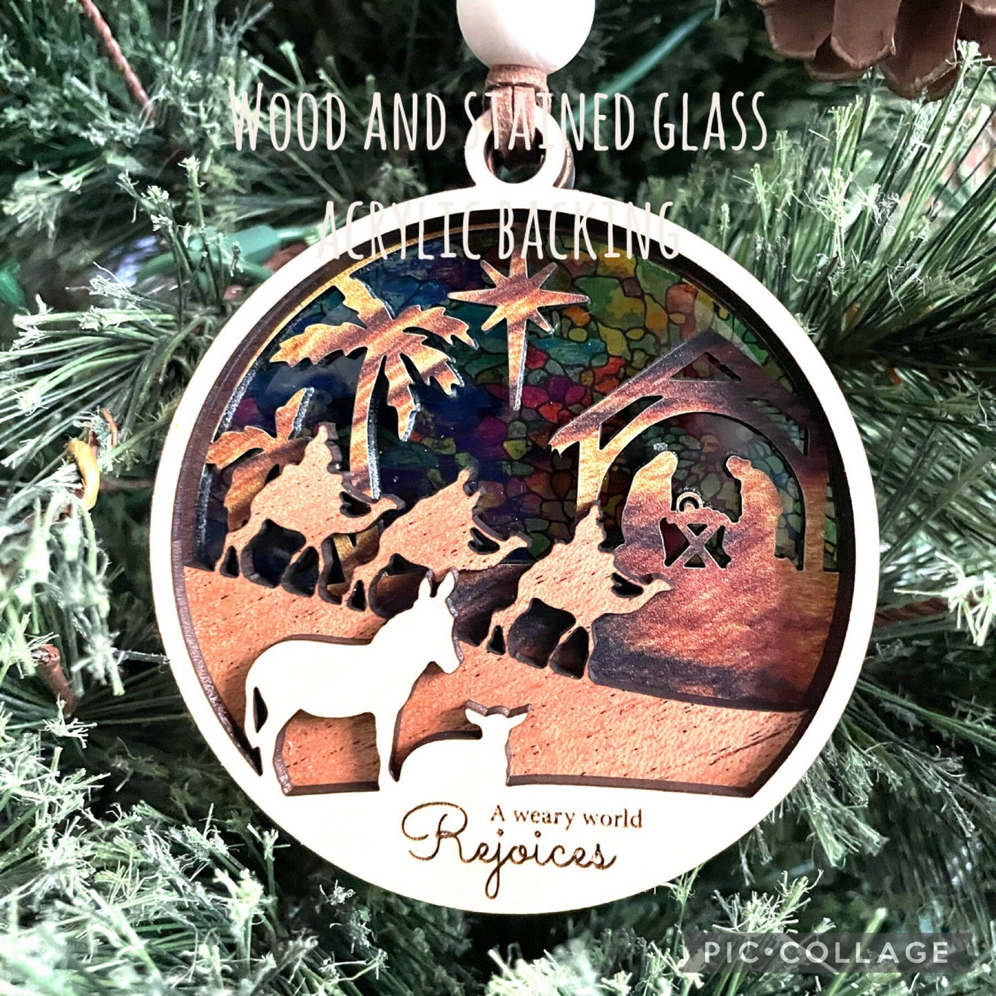 Engraved Wood Ornament, Personalized Nativity Ornament , Religious Ornament, Farmhouse Decor, Ornament, Christmas Gift for mom