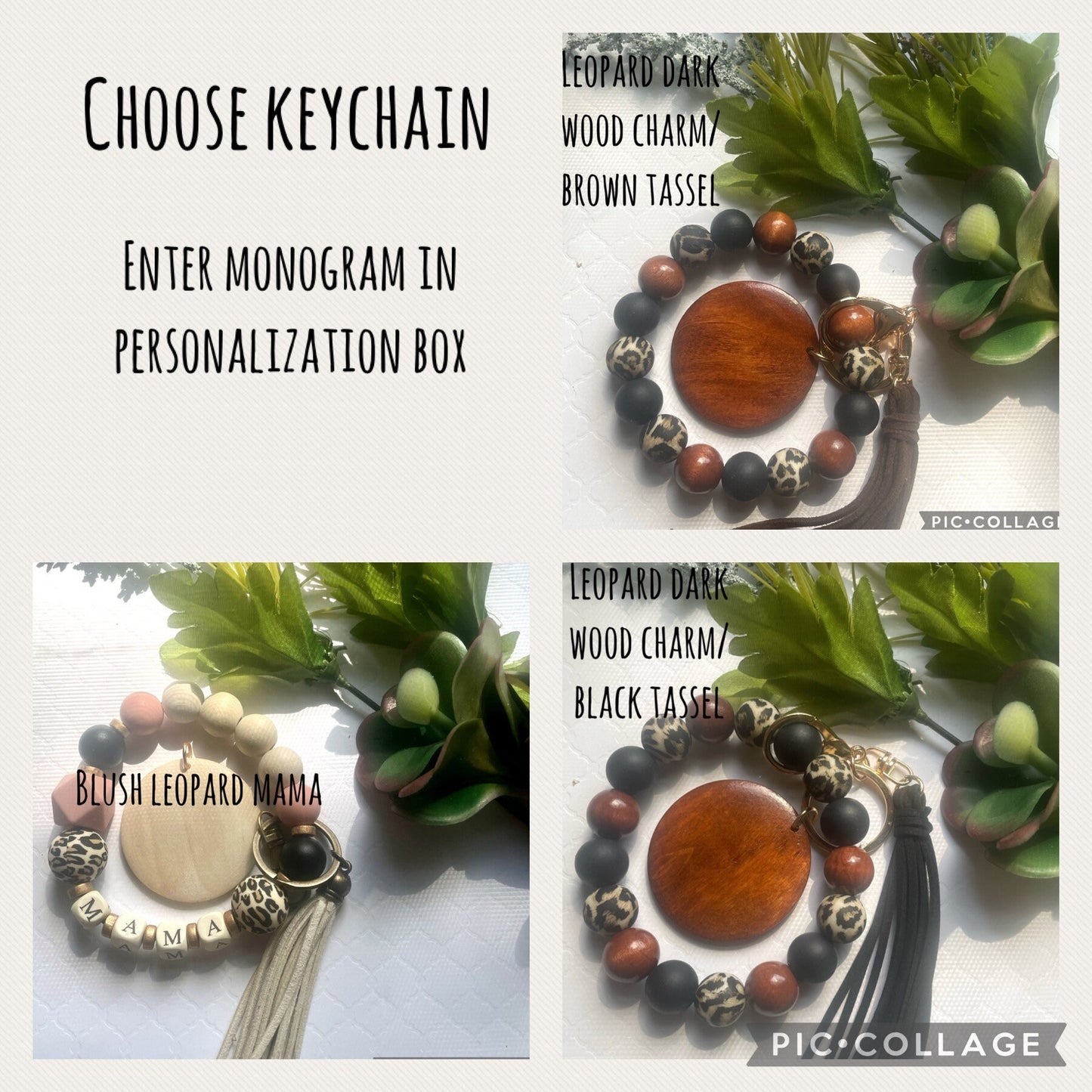 Personalized Wristlet Keychain, Engraved Floral Keychain, Silicone Keychain, Bracelet Keychain, Gift for Her, Gift for Mom, Mama Keychain