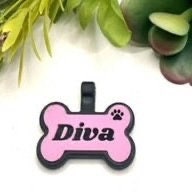 Personalized Dog Identification Tag, Cat Engraved Tag, Silicone Pet Collar Tag, Gift for Dog Lover, Gift for Pet Parent, Silicone Engraved