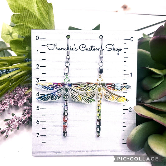 Dragonfly Dangle Earrings, Summer Earrings, Nature Earrings Dangle, Nature Lover Gift for Mom, Gift for Animal Lovers, Whimsical Earrings